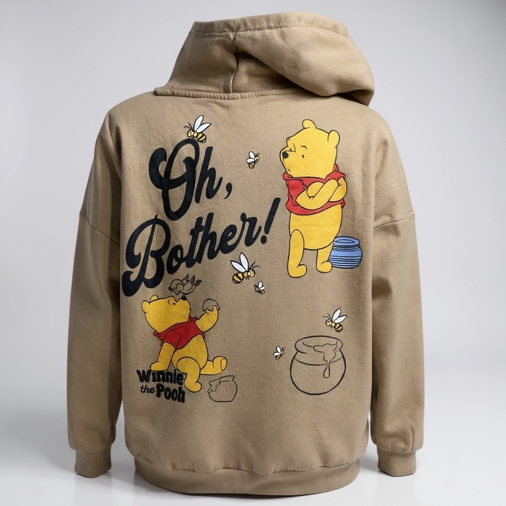 Disney Tan Winnie the Pooh Women's Hoodie  Size L - Picture 6 of 12